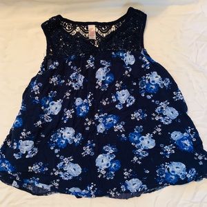 3/$15 Justice floral tank (girls size-14/16 plus)
